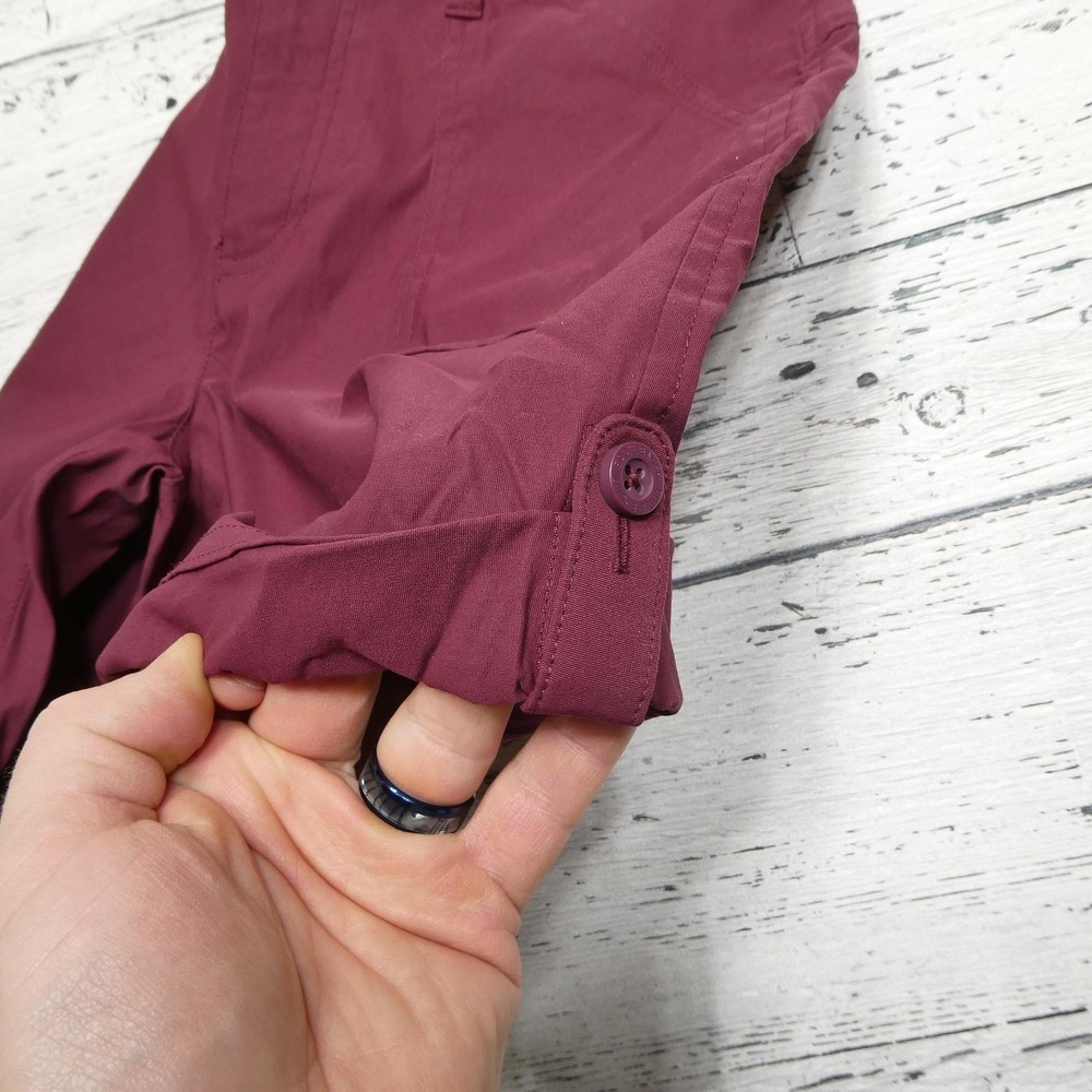 Eddie Bauer Shorts Womens 8 Lot Of 2 Black Burgundy‎ Bermuda Hiking Cuffed - Picture 5 of 13